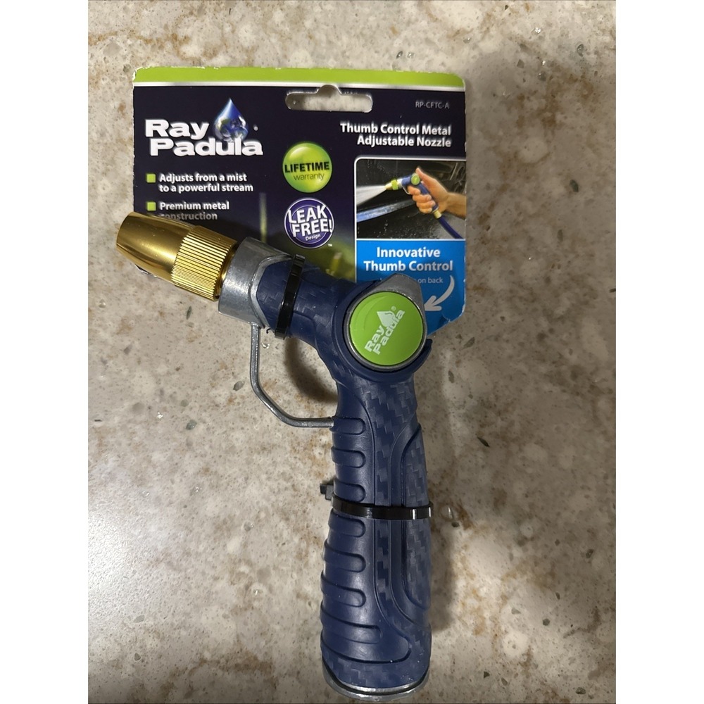 Ray Padula Metal Thumb Control Nozzle Adjustable Spray Leakproof Waterproof NEW